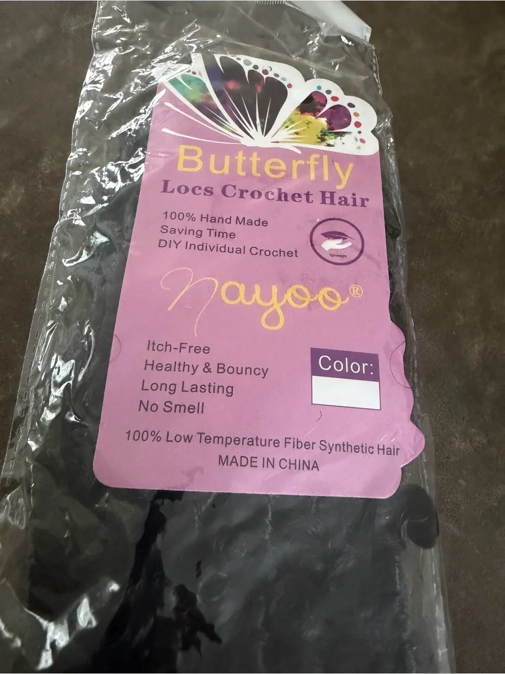 Butterfly Black  Locs Crochet Hair Extensions - 6 Pack